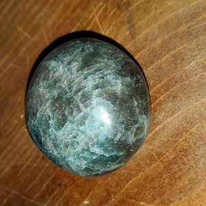 Deep Blue-Green Apatite Palm Stone